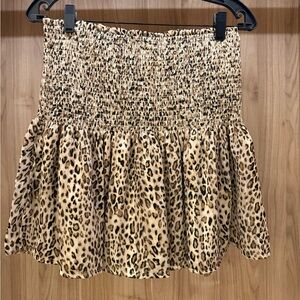 Aqua Leopard Print Mini Skirt